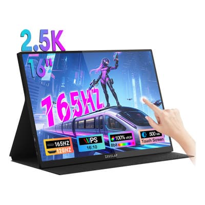 Zeuslap Monitor portátil para Juegos de 16'' 165Hz, Monitor portátil con Soporte FHD y 100% sRGB 2.5K con HDR Segunda Pantalla Externa para portátil, PC, PS5, Mac, Xbox, Switch - P16KT PRO