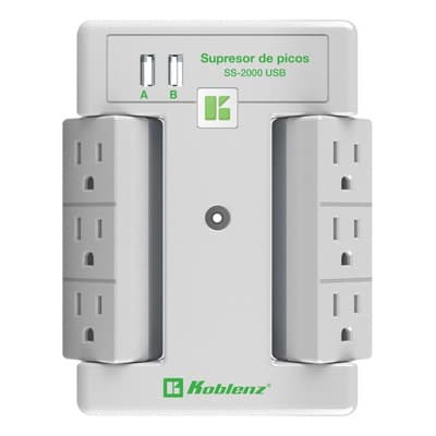 Supresor De Picos Koblenz Ss-2000 Usb 6 Contactos 2x Usb Color Negro - $469.00 en Mercado Libre | PrecioMX