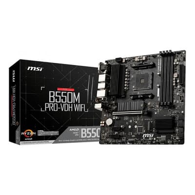 Tarjeta Madre Msi B550m Pro-vdh Wifi Amd Am4 Micro Atx Color Negro