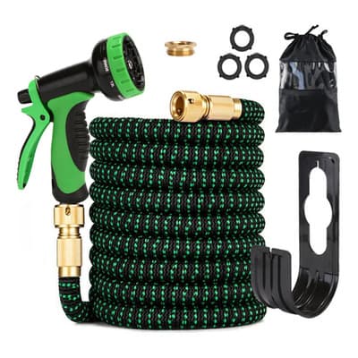 Manguera Expandible Jardín Nebulizadores 10 Modos 30m Verde Oscuro Lamgoa 100FT/30m