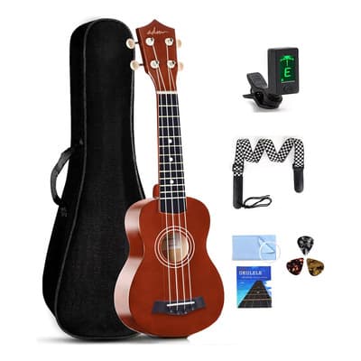 Ukulele Soprano Acústico Ndksnh Marrón 21 Pulgadas Con Afinador - $519.68 en Mercado Libre | PrecioMX