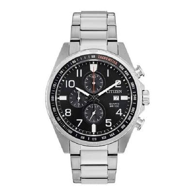 Citizen Crono Quartz Black Dial An3650-51e Color De La Correa Plata Color Del Bisel Plata Color Del Fondo Negro - $3,592.50 en Mercado Libre | PrecioMX
