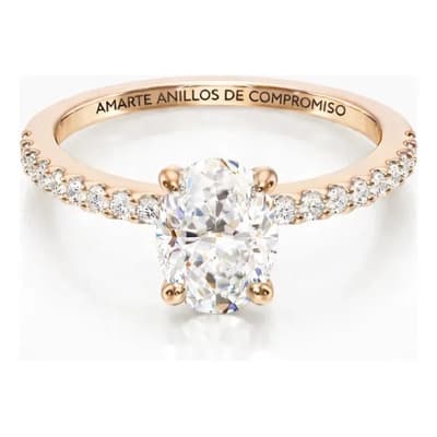 Anillo Compromiso Oro 14k Diamante Oval Igi 1.0 Ct Vvs E Ovalado Con Diamantes Laterales Rosa 7 - $30,000.00 en Mercado Libre | PrecioMX