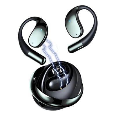 Audífonos Inalámbricos KAKURY YYK-Q93 Negro Bluetooth 5.3 IPX5 Deportivos Rotación Earhook