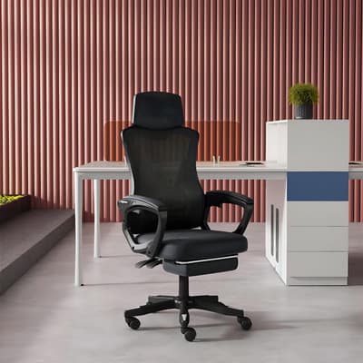 Silla Ejecutiva Gamer BuenHogar Negro Ergonómica Giratoria Algodón Reclinable Con Reposapiés - $1,967.00 en Mercado Libre | PrecioMX