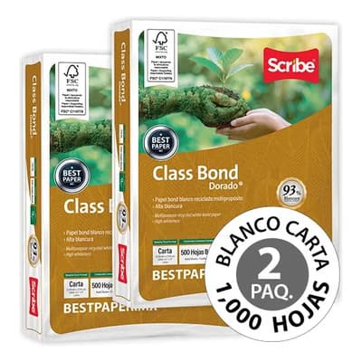 Papel Class Bond Dorado Carta - 2 Paquetes (1,000 Hojas) Blanco - $217.00 en Mercado Libre | PrecioMX