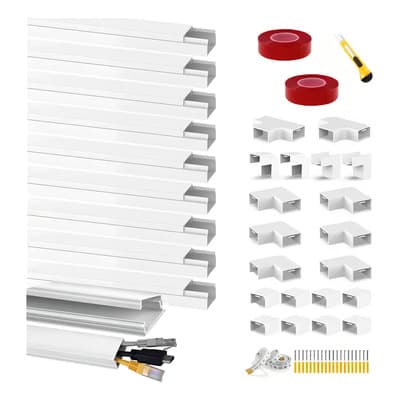 10m Canaleta Pvc Para Cable 10x20mm X 100cm 10pzs Y 20 Codos Moonpai