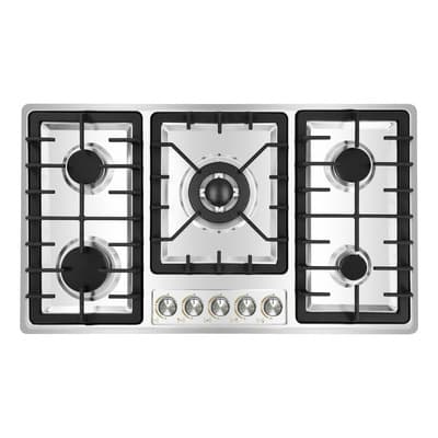 Parrilla Empotrable 5 Quemadores 90 cm AROL Acero Inoxidable, Modelo P-IN5Q86A