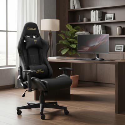 Silla Gamer Ocelot Ergonómica Descansa Brazos Ajustables Reclinable 90-155 grados Soporta hasta 150 Kg Almohadillas Color Negro Modelo OGS-01