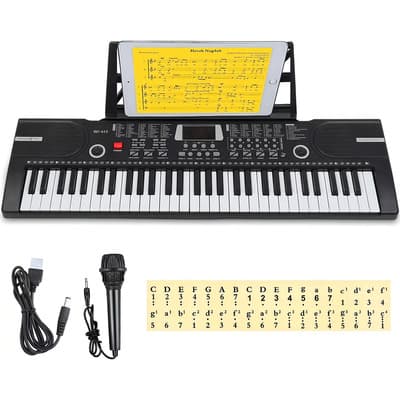 Teclado Standard Piano Musical Digital Profesional Eléctrico Bd612 61 Teclas Con Altavoces Adaptador Micrófono Atril Negro - $1,034.45 en Mercado Libre | PrecioMX