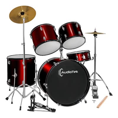 Batería Acustica Audiotek 23 Pulgadas Roja 5 Piezas Platillos Atriles Bombo Bateria Musical Principiantes Profesional... Rojo - $4,989.00 en Mercado Libre | PrecioMX