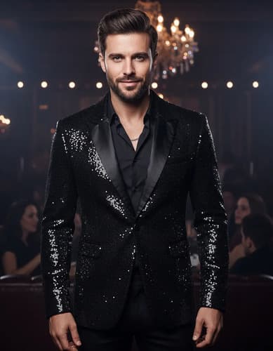 Blazer Con Lentejuelas Para Hombre Traje Cena Baile Chaqueta - $398.00 en Mercado Libre | PrecioMX