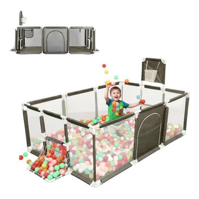 Corral De Bebés Centro De Actividades Con Canastas Porterías Color Gris Diseño De La Tela Red - $609.00 en Mercado Libre | PrecioMX