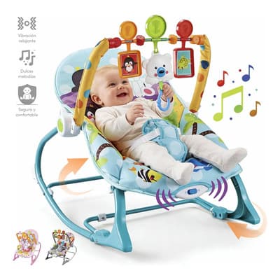 Rocker Silla Vibradora Mecedora De Bebe Musical Con Juegos Color Azul-verde Turquesa - $649.00 en Mercado Libre | PrecioMX