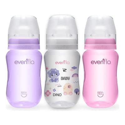 Pack X3 Biberones Evenflo Cuello Ancho 270ml Niña Multicolor Neutral - $179.20 en Mercado Libre | PrecioMX