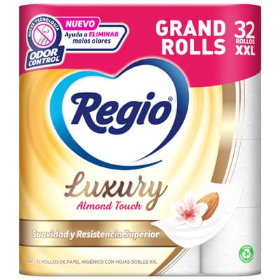 Pack X32 Rollos Papel Higiénico Regio Luxury Almond Touch Xxl - $252.60 en Mercado Libre | PrecioMX