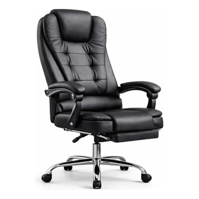 Silla Ejecutiva Ergonómica Masaje Vibración Oficina Ejecutiv Negro Cuero Sintético