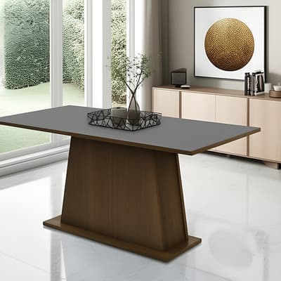 Mesa de Comedor Rectangular Madesa 5364 Color Marron/Gris