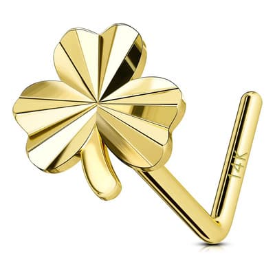 Piercing Nariz Oro 14k Forma De L Bonita Trébol Piercings Dorado - $599.99 en Mercado Libre | PrecioMX