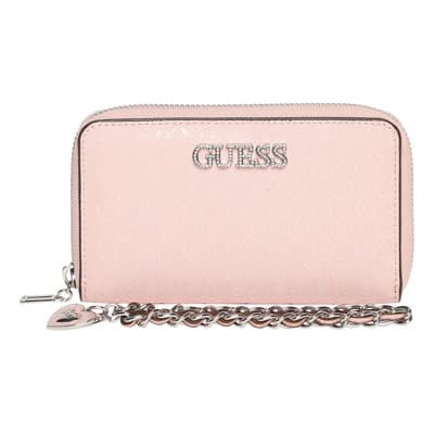 Cartera Guess Wristlet Mujer Thessa Rosa Claro D7327161-rop Acabado De Los Herrajes Níquel Diseño De La Tela Lisa
