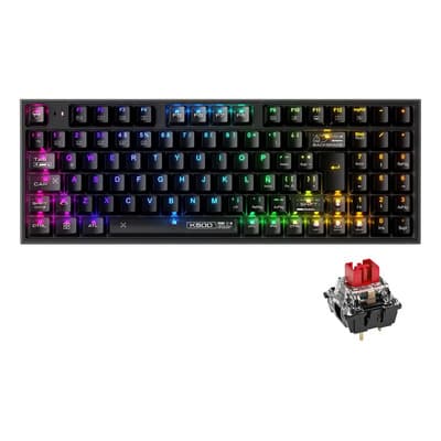 Teclado Mecanico Gamer Español Latino Machenike K500-b94 Rgb Para Pc 95 Teclas Parcialmente Transparentes 100 % Antighosting Hotswap Computadora Tecla Ergonomico Teclado para Pc