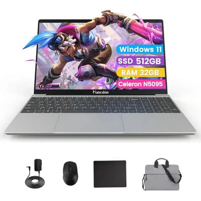 Laptop Bidain Intel Celeron N5095 32gb Ram 512gb Ssd Gamer 15,6' 1920x1080px Notebook Gran Capacidad De Memoria Computadora Equipado Con Un Teclado Carácter Ñ Desbloqueo Por Huella Digital