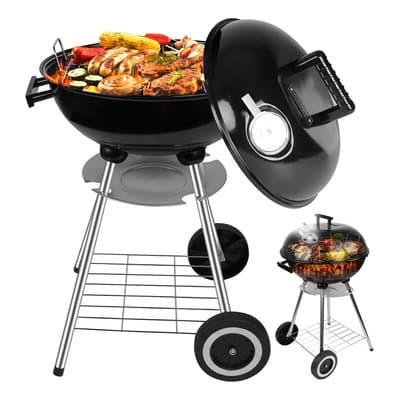 Novangua Asador De Carbón De Diámetro 44cm, Parrilla Grill Portátil De Fácil Almacenamiento Tapa Colgante,parrilla De Carbón Con Cenicero,con Llantas Transportadoras,ventilación De Aire Negro - $1,289.42 en Mercado Libre | PrecioMX