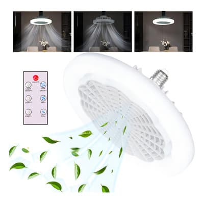 Ventilador De Techo Moderno Con Lámpara Led Ventilador Turbo 30w Luz Blanco Frío Foco Rosca E27 Luz Ajustable Refrescante Abanico - $201.84 en Mercado Libre | PrecioMX