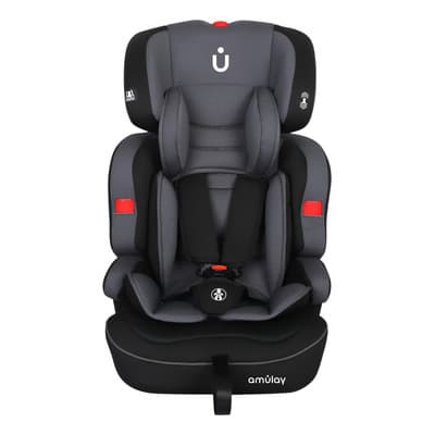 Autoasiento Booster Bebe Para Carro Amulay - Silla Seguridad Color Negro y Gris 9 a 36 Kg