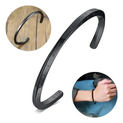 Solviora Brazalete 24 Runas Vikingas Pulsera Hombre Acero Inoxidable Negro. Resistente Al Agua, Adecuado Para Hombres Y... 6.4 Cm 3.048 Cm - $77.90 en Mercado Libre | PrecioMX