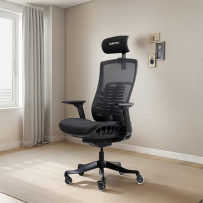 Silla Gamer Munfrost Nova Nash Negra Soporte Lumbar 180kg Color Negro Material del tapizado Nylon