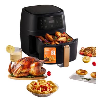 Freidora De Aire Sin Aceite Lagom 8 Litros Horno Electrico Digital Af339d Air Fryer Negro Multifuncional 2400w 8 Programas De Cocción 30°c-200°c Temperatura Ajustable Calentamiento De Circulación 360° - $1,087.68 en Mercado Libre | PrecioMX
