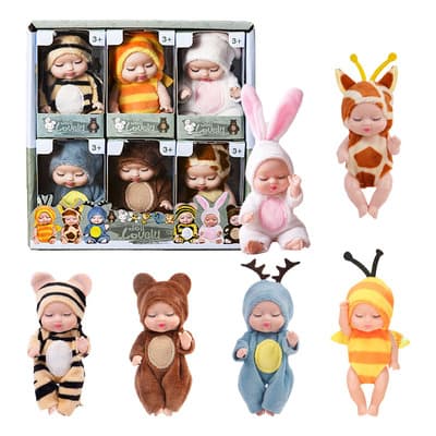 6 Muñecas Bebé Dormir 11cm Auxtoo Con Ropa Y Sombreros Juguete Infantil Pvc Para Niños A Partir De 3 Años - $168.68 en Mercado Libre | PrecioMX