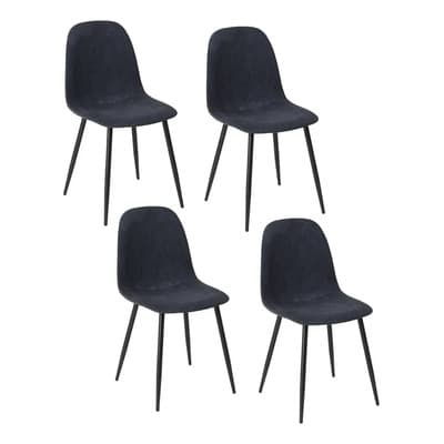 Sillas de Comedor 4 Pzas Color Azul Oscuro Estilo Moderno - Homemake Furniture