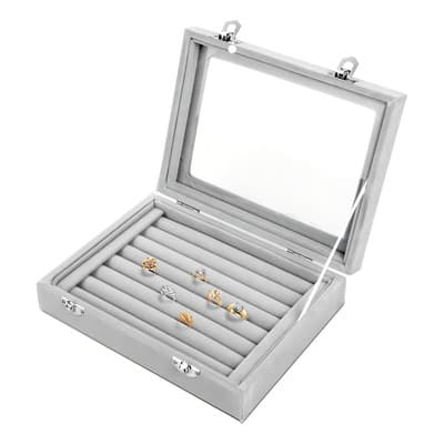Caja De Joyería Pulseras Anillos Portátil Organizador Joyas Color Gris - $99.00 en Mercado Libre | PrecioMX