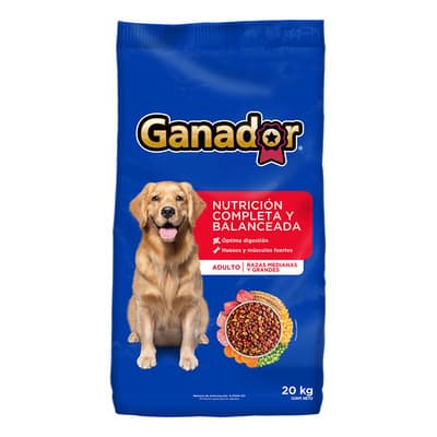 Alimento Seco Para Perro Ganador Adulto Razas Medianas Y Grandes 20kg - $719.00 en Mercado Libre | PrecioMX