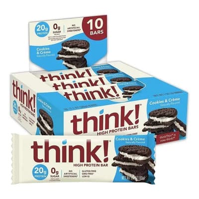 Think Thin - Barras De Proteína Sabor Galleta Con Crema 600g Sabor Galletas Con Crema