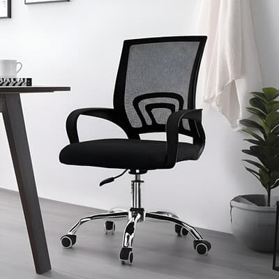 Silla Operativa OLU M4-2 Ergonómica Negra Giratoria con Malla