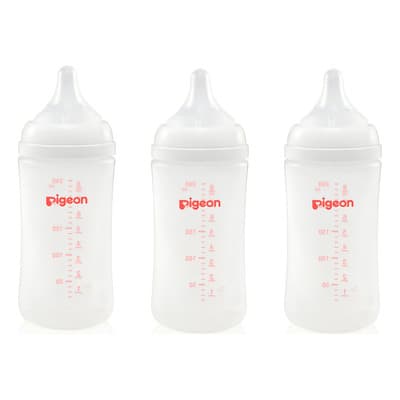 Pack 3 Biberones Pigeon Softouch 240ml/8oz Anticolicos 3m
