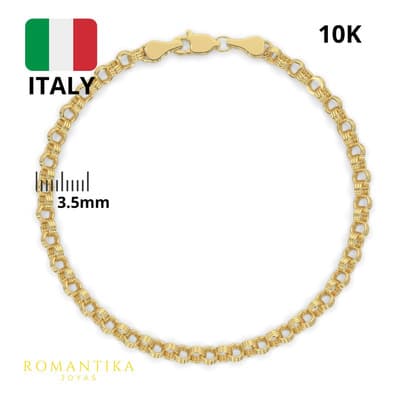 Pulsera China Triple Rolo Oro 10k Kilates 3.5mm 18cm Italy Color Amarillo Diámetro 6 Cm Largo 18 Cm - $4,199.25 en Mercado Libre | PrecioMX