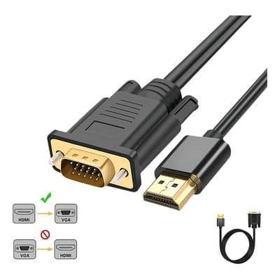 Conector Macho Adaptador Hdmi Macho A Vga Macho Cable Hdmi A Vga Adaptador Macho Conversor 1080p 60hz Full Hd 1.8 Metros Negro Jeeyee, No Compatible Con Vga A Hdmi - $109.45 en Mercado Libre | PrecioMX