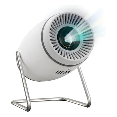 Proyector Hyjoy P2WH Mini LED 1080p Soporte 4K Android 11 WiFi Bluetooth HDMI USB Blanco