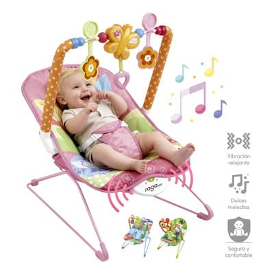 Bouncer Cartoon Deluxe Silla Vibradora Mecedora De Bebe Musical Con Juegos Rosa - $559.00 en Mercado Libre | PrecioMX