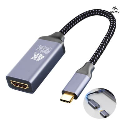 Adaptador De Cable Usb Tipo Ca Hdmi 4k 60hz Hd Cepillo Alto Aomu