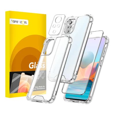 Funda Para Xiaomi Redmi Note 10 Pro Case Uso Rudo + Mica Cristal Tempaldo 9h Sin Bordes+ Protector De Cámara Cristal Templado Transparente Liso - $98.90 en Mercado Libre | PrecioMX