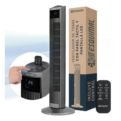 Ventilador Torre 95 Cm Oscilante 70° 3 Vel Esquimal 32 Cm 60hz Titanio
