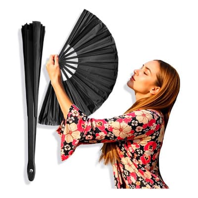 Abanico Pericón Plástico Grande Negro 58x27 Cm Boda - $77.05 en Mercado Libre | PrecioMX