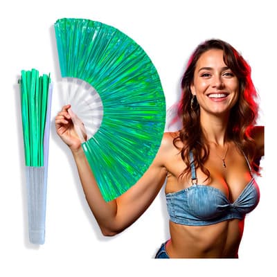 Abanico Grande Tornasol Verde Plástico Truena Festival Pericon - $144.48 en Mercado Libre | PrecioMX