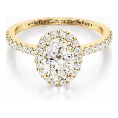 Anillo Compromiso Oro 14k Diamante Oval Igi 1.0 Ct Vvs E Ovalado Con Corona Y Laterales De Diamantes Amarillo 5 Ovalado Con Corona Laterales De Diamantes Amarillo - $33,000.00 en Mercado Libre | PrecioMX