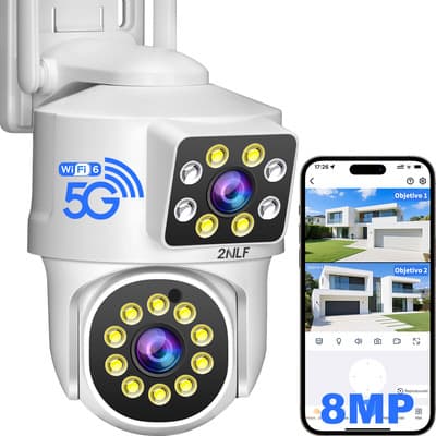 2nlf® 8mp Camara De Vigilancia Exterior Doble Lente Pantalla Camara Wifi Zoom Digital 10x Blanco - $484.03 en Mercado Libre | PrecioMX